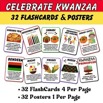 Kwanzaa Principles Posters&Bulletin Board Set BUNDLE& Coloring Pages ...