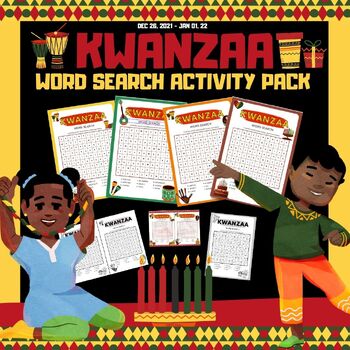 Preview of Kwanzaa Principles Word Search Activity Pack - Fun and Educational December Game