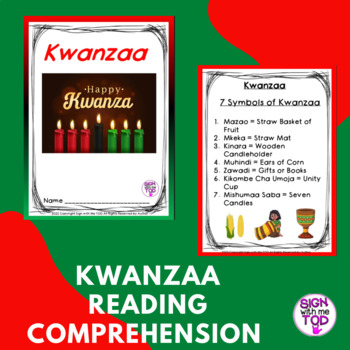 Kwanzaa Reading Comprehension - Adapted by Sign with me TOD | TPT