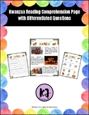 Kwanzaa Reading Comprehension - Differentiated Questions No-Prep