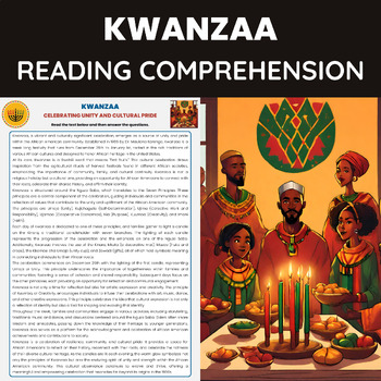 Preview of Kwanzaa Reading Comprehension Worksheet