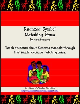 Preview of Kwanzaa Symbol Matching Game - FREEBIE!