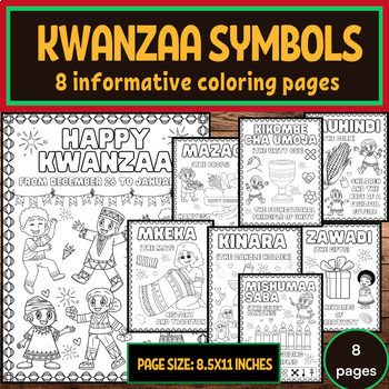 Kwanzaa Primary Symbols Coloring Fun: Engaging Pages for Kids | TPT