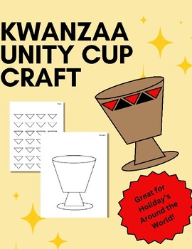 Preview of Kwanzaa Unity Cup Winter Craft- Kindergarten, Shape, Math, Fine Motor, Holiday