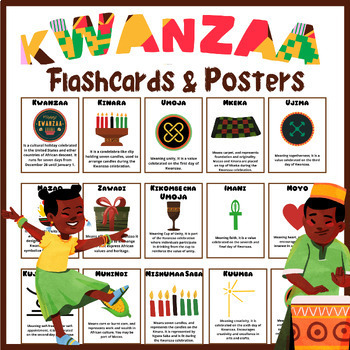 Kwanzaa Vocabulary Flashcards & Posters Set - Holidays Around the World ...