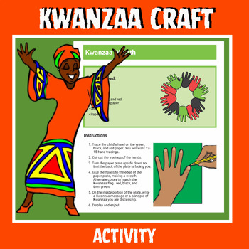 Preview of Kwanzaa Wreath Craft - Kwanza Activities - Winter Craft- Kindergarten, Holiday