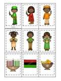 Kwanzaa themed Memory Matching Cards.  Preschool learning game.