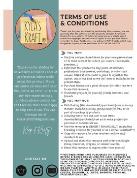 Preview of Kyla's Kraft 2023 Terms of Use and Conditions