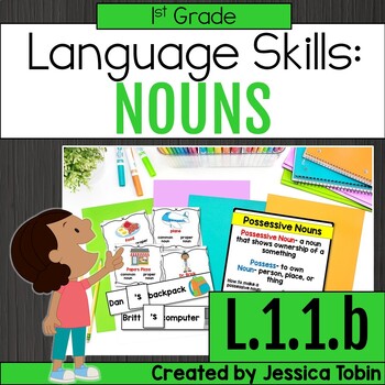 Preview of L.1.1.b- Common and Proper Nouns, Possessive Nouns Practice Worksheets