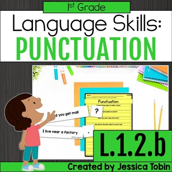 Preview of L.1.2.b Punctuation Practice, Worksheets, Centers - 1st Grade Grammar L1.2.b