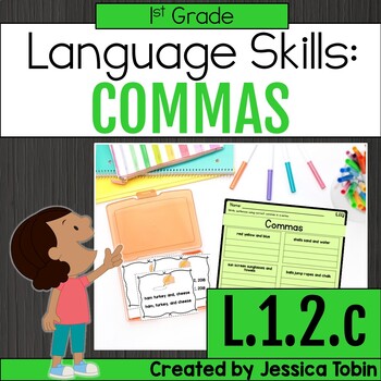 Preview of Commas in a Series Worksheets, Comma Practice and Centers - 1st Grade L.1.2.c