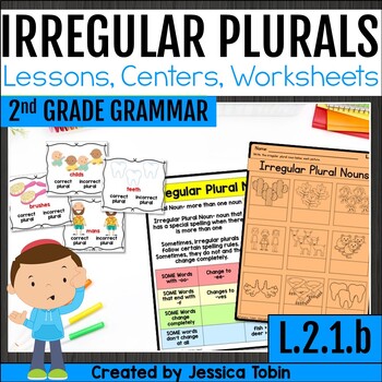 Preview of Irregular Plural Nouns, Regular & Irregular Plurals Worksheets, Activity L.2.1.b