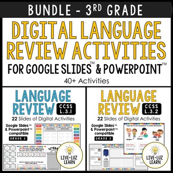 Preview of L.3.1 & L.3.2 Language Review - Digital Google Slides™ Activities BUNDLE
