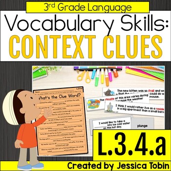 Preview of Context Clues Worksheets, Centers, Activities Games 3rd Grade L.3.4.a Vocabulary