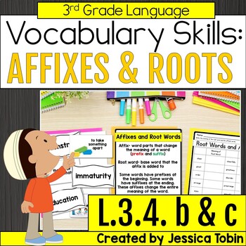 Preview of Prefixes & Suffixes, Affixes & Root Words Worksheets & Activity L.3.4.b L.3.4.c