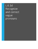 L.6.1.d Recognize and correct vague pronouns: 3 Worksheets