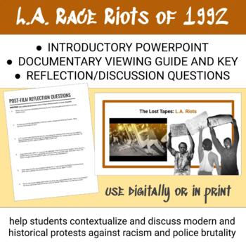 Preview of L.A. Riots Lesson - Presentation, Film Guide, Discussion Prompts