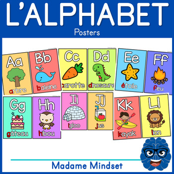 Preview of L' ALPHABET - AFFICHES  - RAINBOW PASTEL // French classroom posters