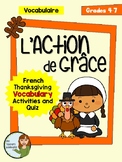 L'Action de Grâce - French Thanksgiving Vocab Activities a