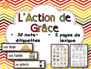 Preview of L'Action de grâce - French Thanksgiving - mur de mots et lexique
