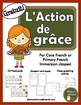 Preview of L'Action de grâce - French Thanksgiving (for Core French or Primary French Imm.)