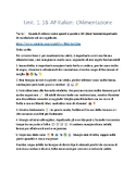 L'Alimentazione  Unit 1.16 AP Italian Language and Culture