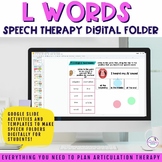 L Articulation Activities - Digital Speech Folders for Tel
