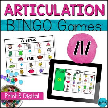 Preview of L Articulation Game: /l/ BINGO for Speech Therapy | Print and Digital