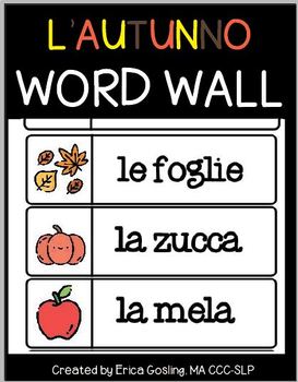 Preview of Autunno Muro di Parole - Autumn Word Wall - Italian