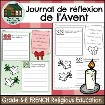 Preview of L'Avent - Journal de réflexion (Grade 6-8 FRENCH Religious Education)