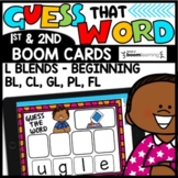 L BLENDS Word Practice Boom Cards No Prep Literacy Centers