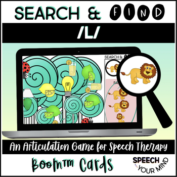 Preview of L Sound Articulation Boom Cards™ Search & Find Game