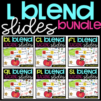 Preview of L Blend Google Slides Bundle l Teaching Blends in Phonics Google Slides