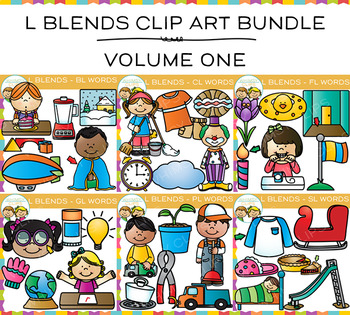 Preview of L Blends Clip Art- Beginning Consonant Big Bundle Volume One