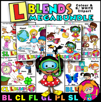 Preview of L Blends - Clipart BUNDLE {Lilly Silly Billy}