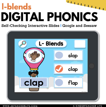 L Blends Digital Phonics Google and Seesaw by A Kinderteacher Life