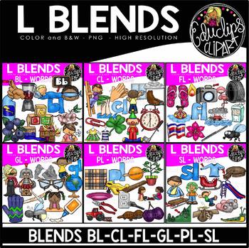 Preview of L Blend Words Clip Art Mega Bundle {Educlips Clipart}