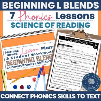 Preview of L Consonant Blends Phonics Lessons Plans, & Activities for Older Students LETRS