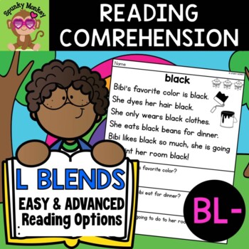 Preview of L Blends - Reading Comprehension Passages & Questions - BL Words