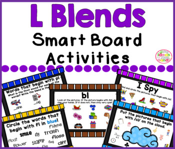 Preview of L Blends Smart Board Activities Phonics and Sounds
