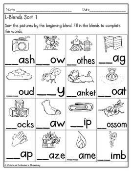 L-Blends Sorts Set 1: bl, cl, fl by Enchanted in Elementary | TpT