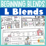 L Blends Worksheets - BL CL FL GL PL SL - 1st grade Phonic