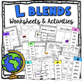 L Blends Worksheets cl, sl, bl, gl, pl, fl