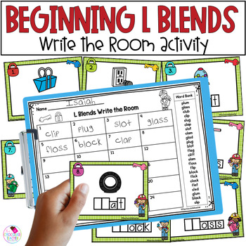 Preview of Consonant Blends With L Blends - Phonics Review Write the Room