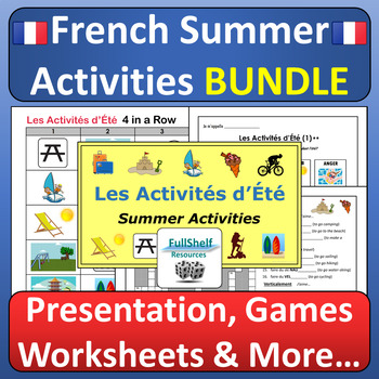 L Ete Et Les Vacances French Summer Vacation Activities Bundle Tpt