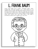 L. FRANK BAUM Coloring Page | Library Art | Bulletin Board