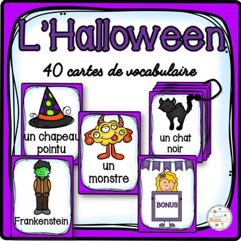 Preview of L'Halloween - Cartes de vocabulaire - French Halloween
