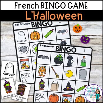 Preview of L'Halloween | French Halloween Themed Bingo Game | French Halloween Vocabulary
