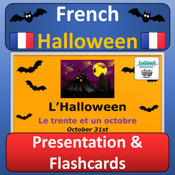 Preview of L'Halloween French Halloween Vocabulary Lesson Presentation in French FSL