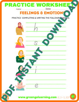 Preview of Feelings & Emotions / ESL WORKSHEET / Level I / Lesson 12- WOMEN'S HISTORY MONTH